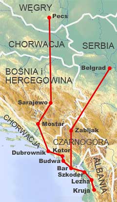 mapa trasy wycieczki