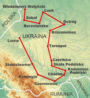mapa trasy wycieczki