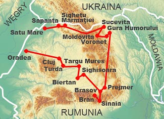 mapa trasy wycieczki