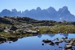Widok w kierunku Pale di San Martino, z prawej Cimon della Pala.