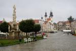 Telcz, rynek i kolumna morowa.