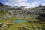 Lago Inferiore, poniżej lodowca Rutor.