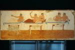 Muzeum archeologiczne w Paestum, scena przedstawiajaca sympozjon (ucztę).